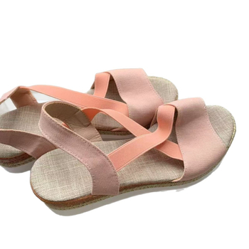 Sandale romane pentru femei, vârf în formă de gură de pește, partea superioară din plasă, talpă din cauciuc, toc înclinant 3–5 cm, curea elastică