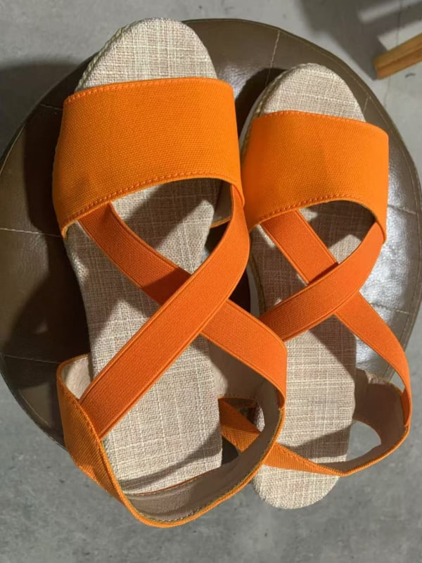 Sandale romane pentru femei, vârf în formă de gură de pește, partea superioară din plasă, talpă din cauciuc, toc înclinant 3–5 cm, curea elastică