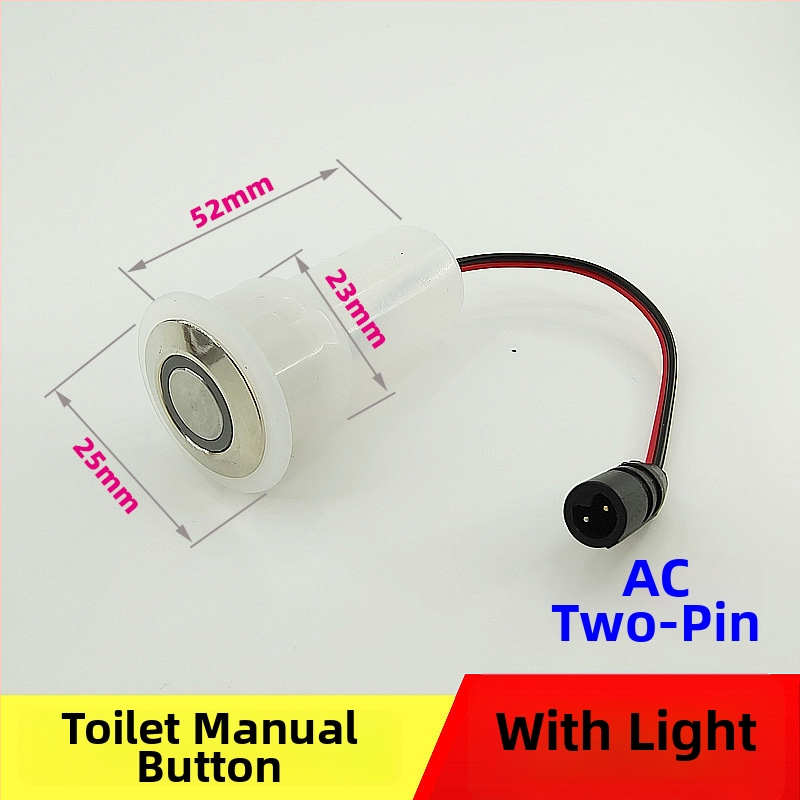 WC pulzusszelepes vezérlő – PVC, egységes kivitel, modell AC-001, öblítési mód, felső végén lévő gomb