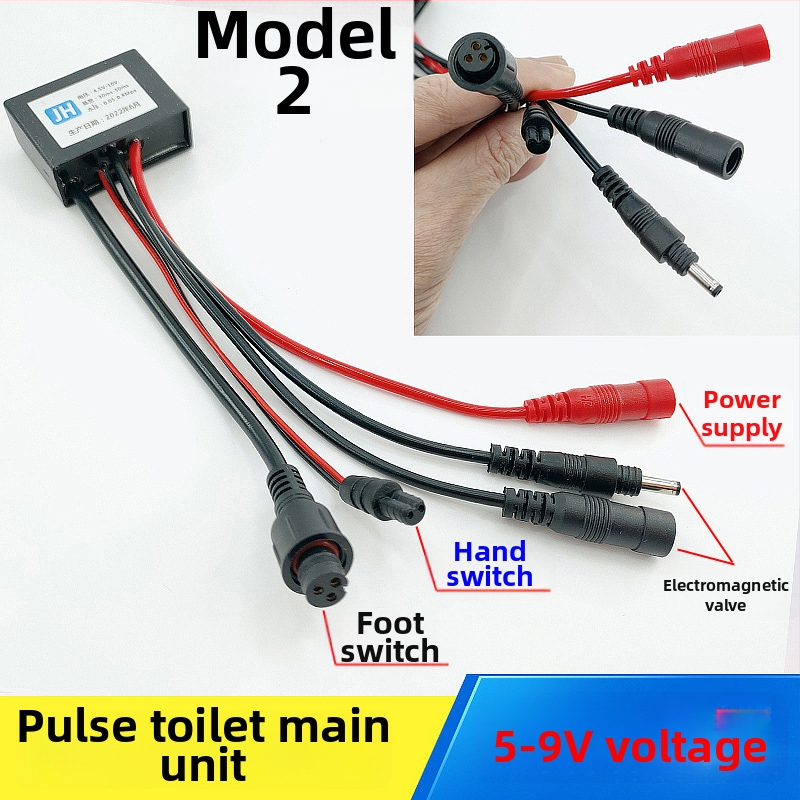 WC pulzusszelepes vezérlő – PVC, egységes kivitel, modell AC-001, öblítési mód, felső végén lévő gomb