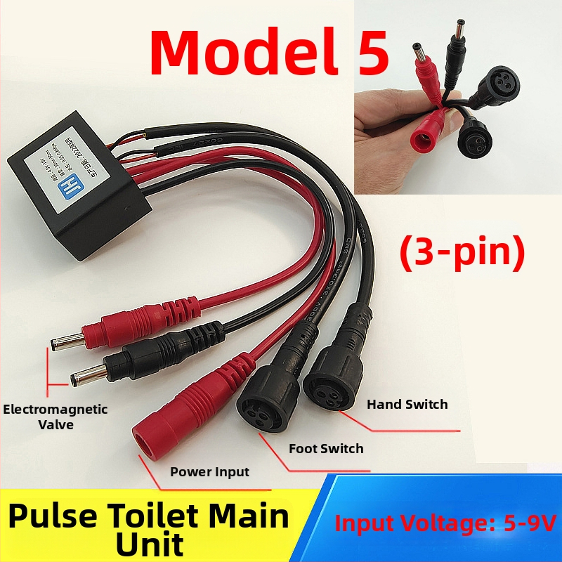 WC pulzusszelepes vezérlő – PVC, egységes kivitel, modell AC-001, öblítési mód, felső végén lévő gomb