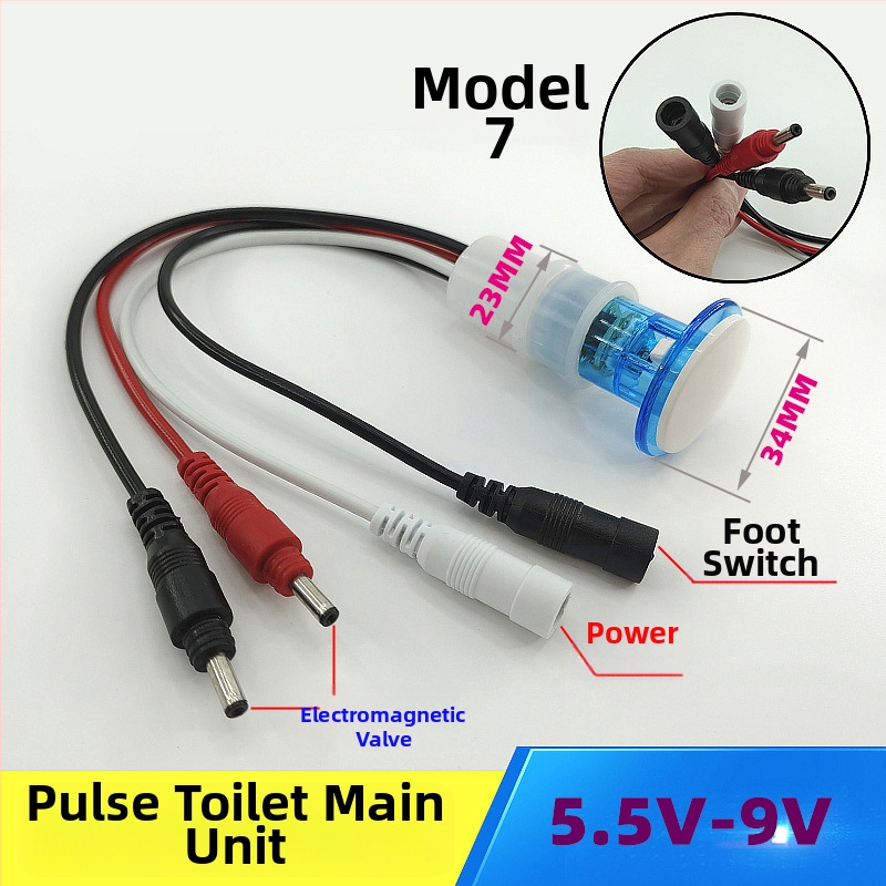WC pulzusszelepes vezérlő – PVC, egységes kivitel, modell AC-001, öblítési mód, felső végén lévő gomb