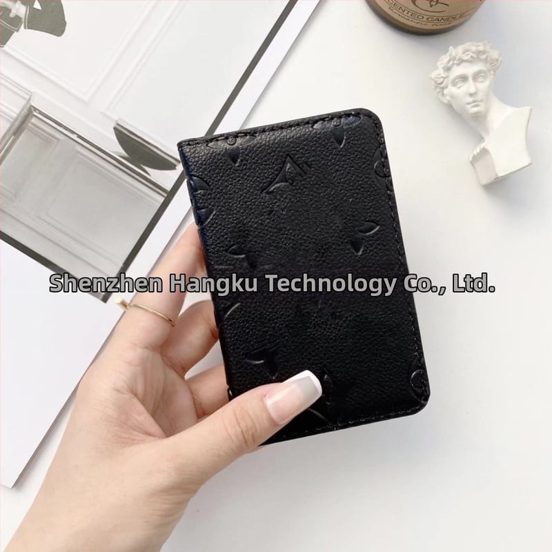 Portofel pentru carduri cu două pliuri, material PU, model în carouri, unisex, stil retro european-american