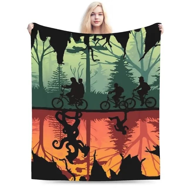 Cuvertură cu imprimeu litere, poliester moale, stil european-american, primăvară și toamnă, micșorare 2–4%, personalizare disponibilă