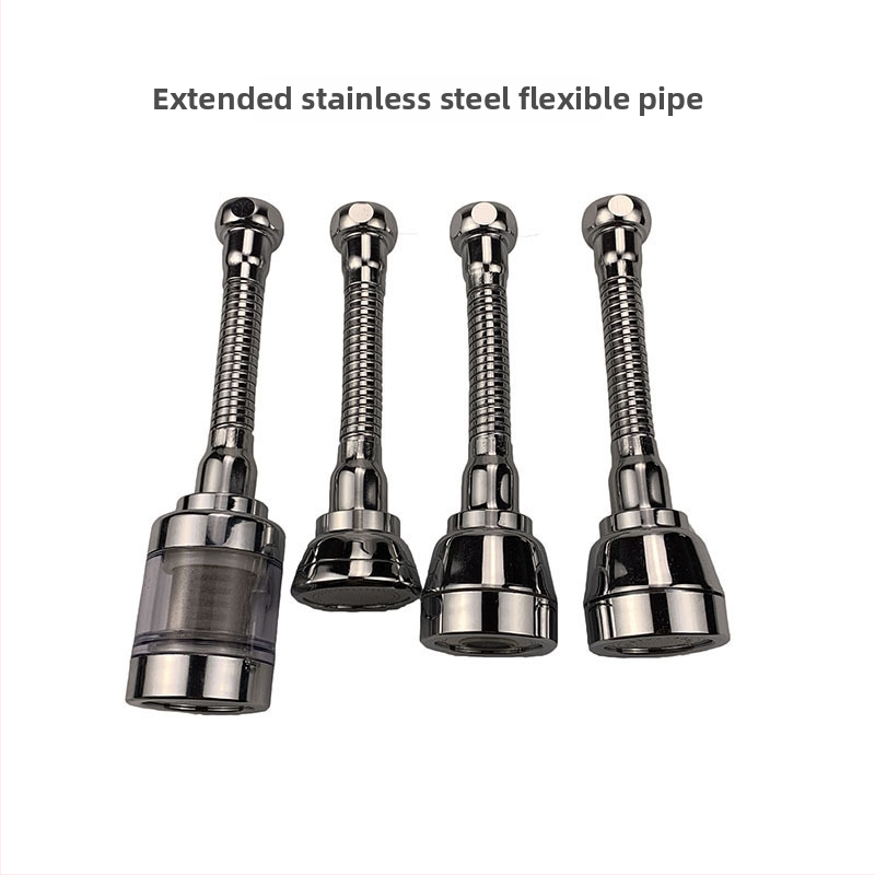 Filtračná hubica na kohútik, nerezová oceľ, univerzálne otáčajúci sa výstup s tromi úrovňami toku, kryt proti striekaniu a predĺženie