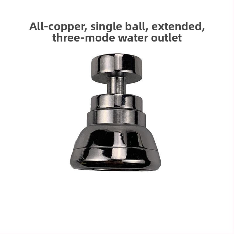 Filtračná hubica na kohútik, nerezová oceľ, univerzálne otáčajúci sa výstup s tromi úrovňami toku, kryt proti striekaniu a predĺženie