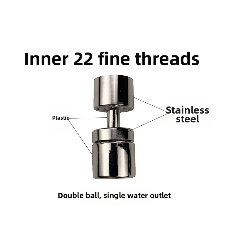 Filtračná hubica na kohútik, nerezová oceľ, univerzálne otáčajúci sa výstup s tromi úrovňami toku, kryt proti striekaniu a predĺženie