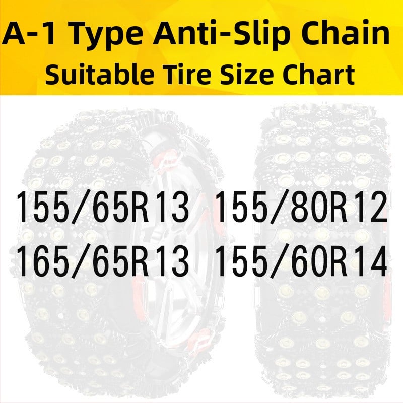 Junbang lanț universal antiaderent pentru anvelope auto, pentru autoturisme, sedanuri și SUV-uri — compatibil cu diferite specificații ale anvelopelor