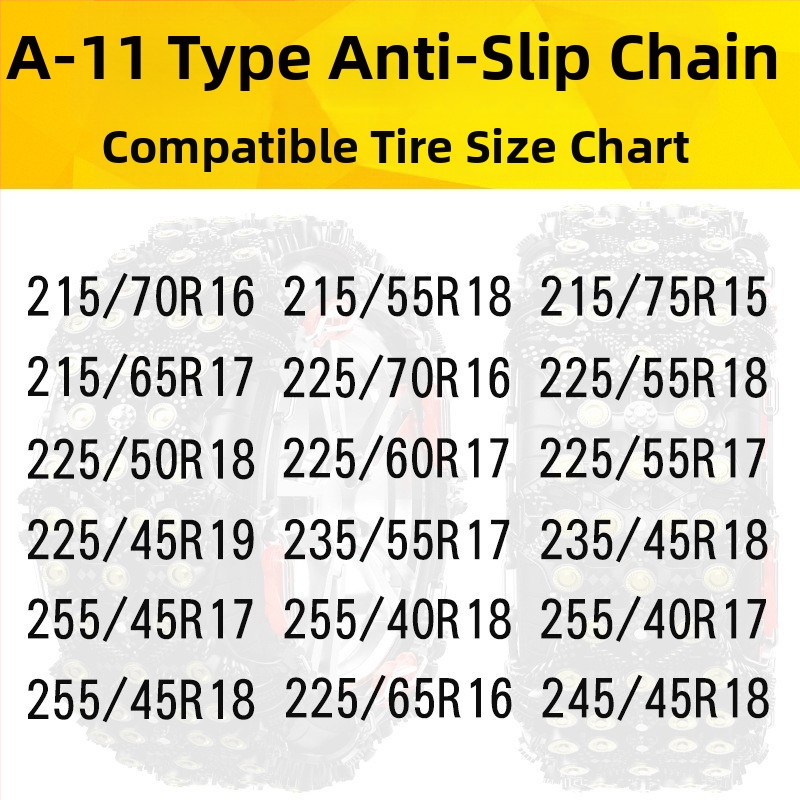 Junbang lanț universal antiaderent pentru anvelope auto, pentru autoturisme, sedanuri și SUV-uri — compatibil cu diferite specificații ale anvelopelor