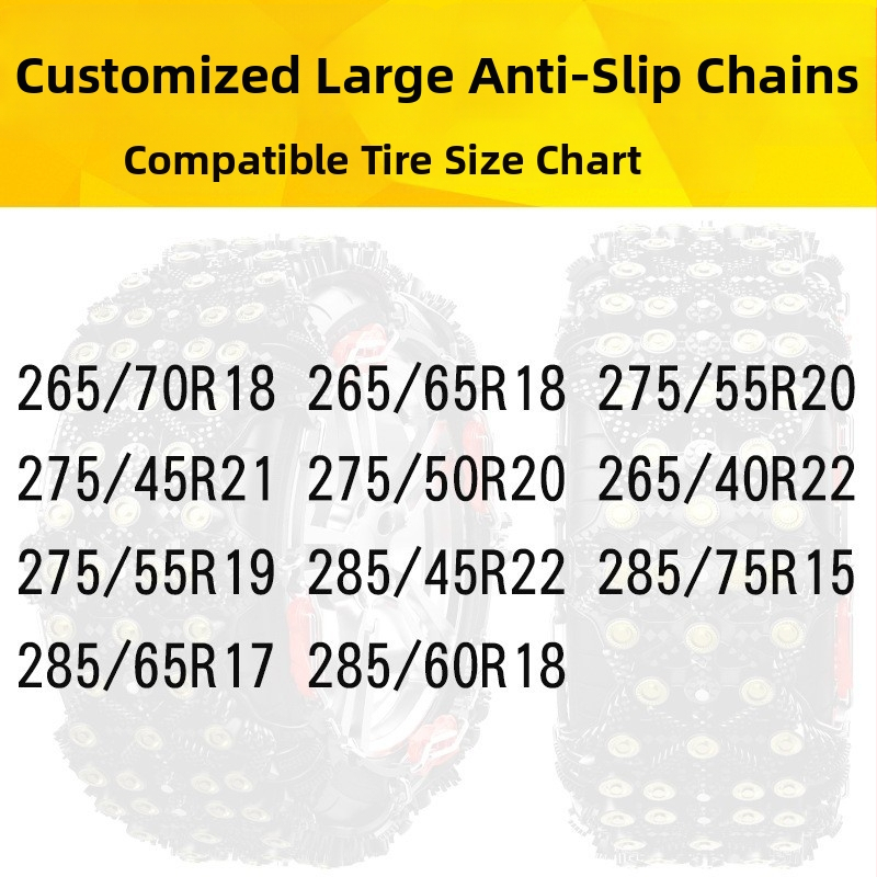 Junbang lanț universal antiaderent pentru anvelope auto, pentru autoturisme, sedanuri și SUV-uri — compatibil cu diferite specificații ale anvelopelor