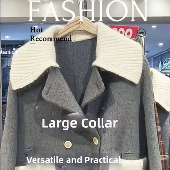 Shatongman Gyerekeknek Levehető Ríbben Négyzet Gallér Tollas Díszítéssel, Koreai Stílusú Nagy Gallér, Meleg, Foltmentes, Poliészter Külső és Poliészter Belső, 2025 Tavasz