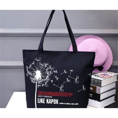 Cipzáras vászontáska, Oxford anyagból, uniszex, horizontálisan négyszögletes forma, cipzáras zseb, puha