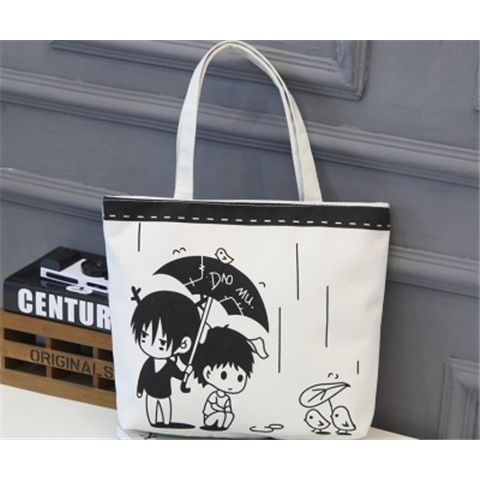 Cipzáras vászontáska, Oxford anyagból, uniszex, horizontálisan négyszögletes forma, cipzáras zseb, puha