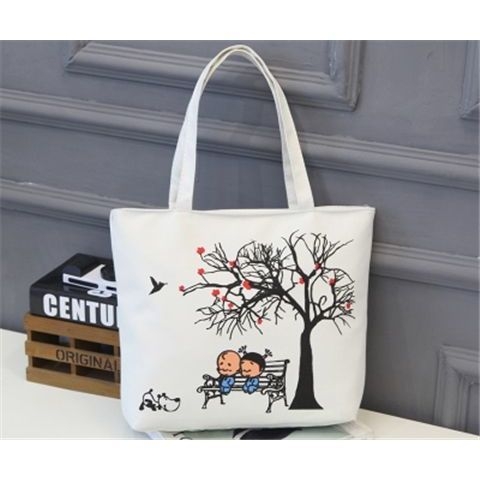 Cipzáras vászontáska, Oxford anyagból, uniszex, horizontálisan négyszögletes forma, cipzáras zseb, puha