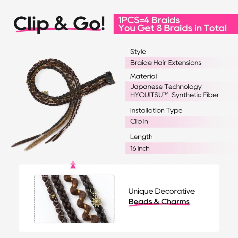 Extensii de păr împletite, marca Aisi, model Bz, sârmă rezistentă la temperatură, păr drept, procesare mecanică