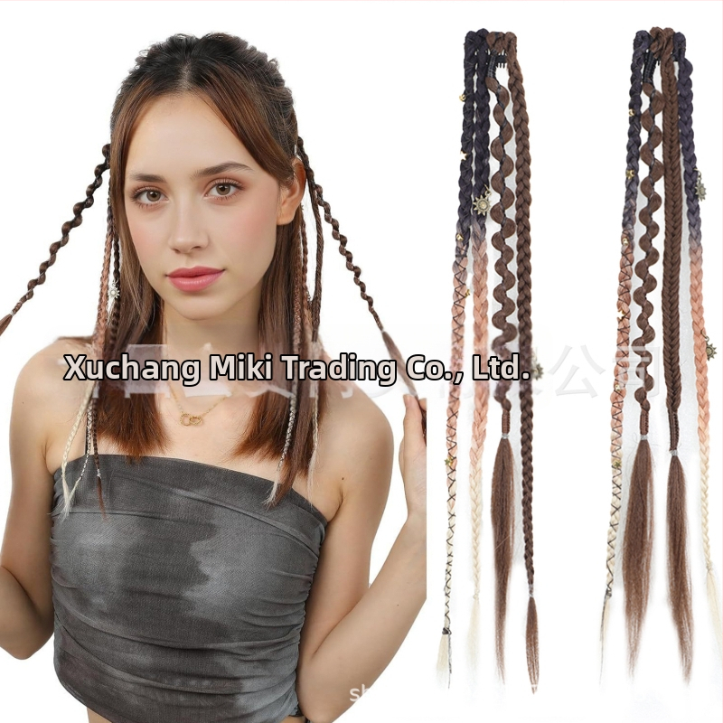 Extensii de păr împletite, marca Aisi, model Bz, sârmă rezistentă la temperatură, păr drept, procesare mecanică