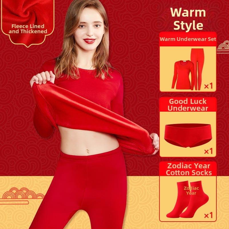 Set termic unisex din două straturi, cu margine de catifea, top cu guler rotund și pantaloni, țesătură poliester, grosime extra 351-400 g/m²