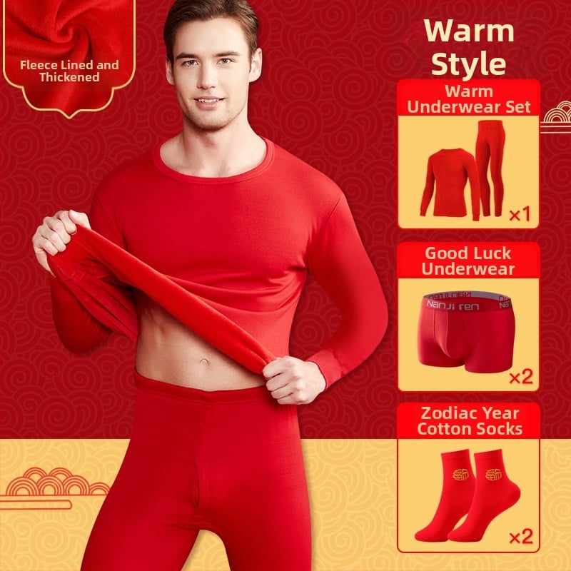 Set termic unisex din două straturi, cu margine de catifea, top cu guler rotund și pantaloni, țesătură poliester, grosime extra 351-400 g/m²