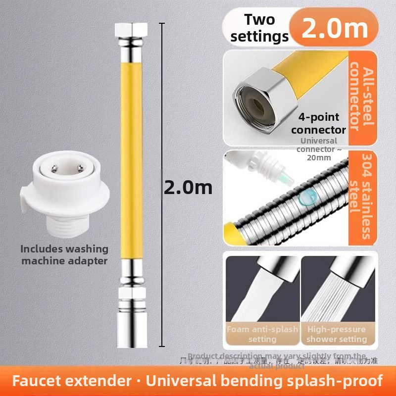 Rozšírenie batériového kohútika do kúpeľne, nerezová oceľ, rýchle zapojenie, elektroplating povrchová úprava, ovládanie jednou alebo dvoma rukami, 0–100°C