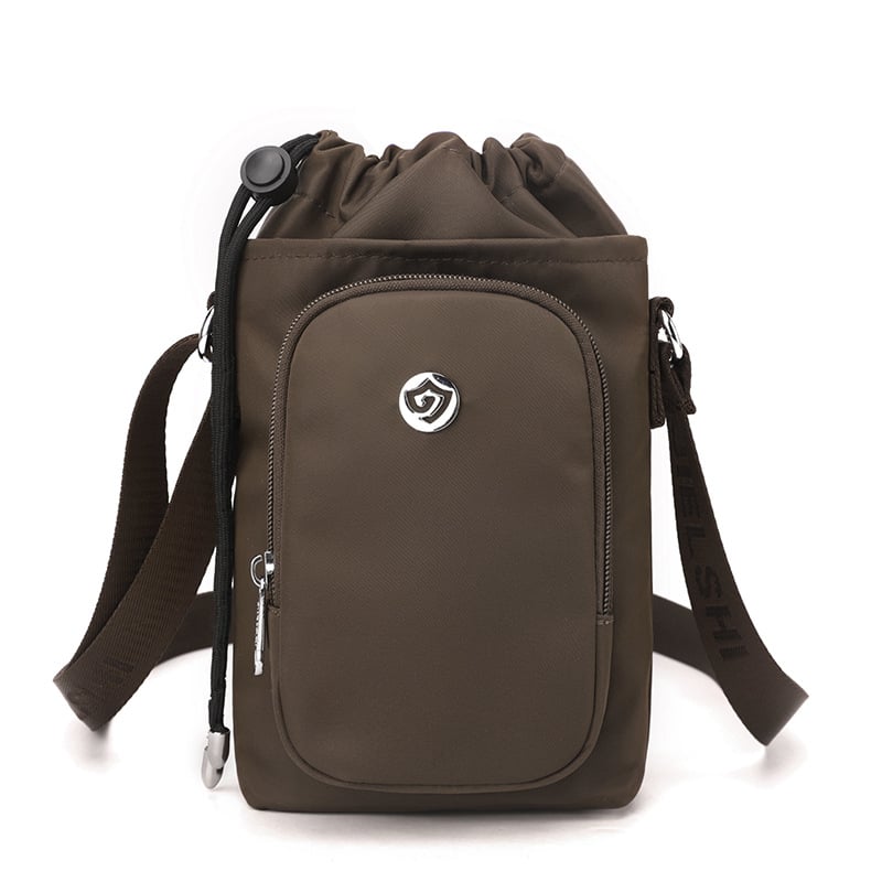 Μικρή τετράγωνη crossbody τσάντα (Νάιλον, Κλείσιμο με κορδόνι, Κατακόρυφος τετράγωνος σχήματος, Εσωτερική θήκη για κινητό, Με μία λουρί) – Άνοιξη 2025