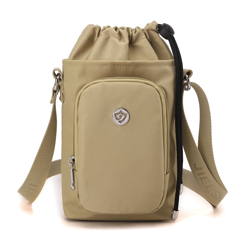 Μικρή τετράγωνη crossbody τσάντα (Νάιλον, Κλείσιμο με κορδόνι, Κατακόρυφος τετράγωνος σχήματος, Εσωτερική θήκη για κινητό, Με μία λουρί) – Άνοιξη 2025