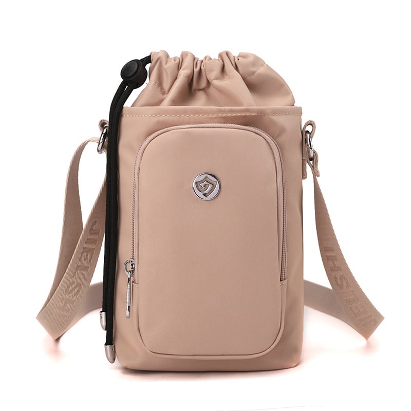 Μικρή τετράγωνη crossbody τσάντα (Νάιλον, Κλείσιμο με κορδόνι, Κατακόρυφος τετράγωνος σχήματος, Εσωτερική θήκη για κινητό, Με μία λουρί) – Άνοιξη 2025