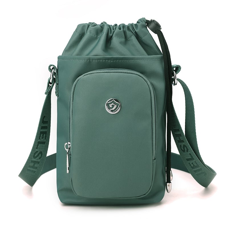 Μικρή τετράγωνη crossbody τσάντα (Νάιλον, Κλείσιμο με κορδόνι, Κατακόρυφος τετράγωνος σχήματος, Εσωτερική θήκη για κινητό, Με μία λουρί) – Άνοιξη 2025