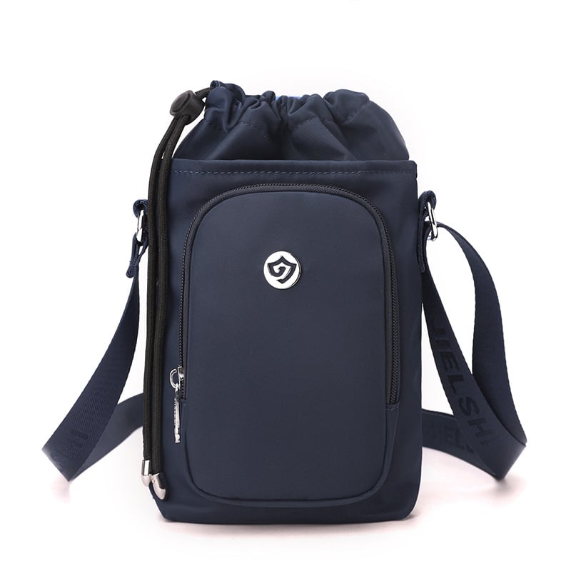 Μικρή τετράγωνη crossbody τσάντα (Νάιλον, Κλείσιμο με κορδόνι, Κατακόρυφος τετράγωνος σχήματος, Εσωτερική θήκη για κινητό, Με μία λουρί) – Άνοιξη 2025