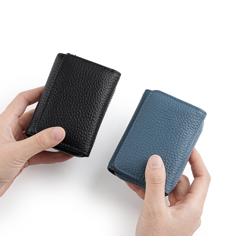 Portofel RFID - Piele naturală, primul strat de piele de vițel; stil urban simplu; model KB100; protecție RFID anti-fraudă