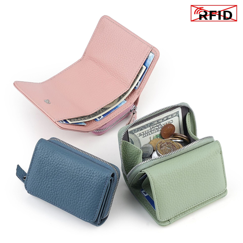 Portofel RFID - Piele naturală, primul strat de piele de vițel; stil urban simplu; model KB100; protecție RFID anti-fraudă