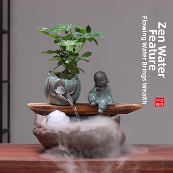 Kézzel készített kerámia Feng Shui kerék dísz – áramló víz, vagyonhoz vonzó, glazúrozott, új kínai stílus, Lotus márka