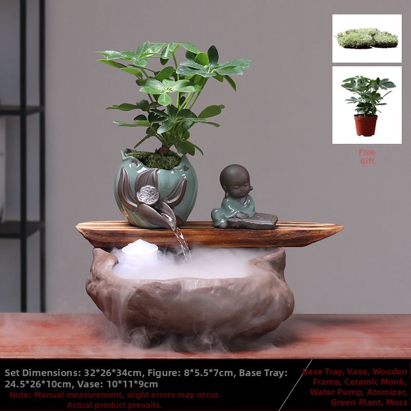 Kézzel készített kerámia Feng Shui kerék dísz – áramló víz, vagyonhoz vonzó, glazúrozott, új kínai stílus, Lotus márka