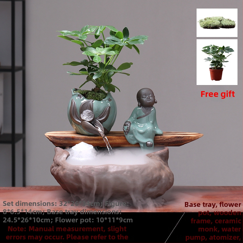 Kézzel készített kerámia Feng Shui kerék dísz – áramló víz, vagyonhoz vonzó, glazúrozott, új kínai stílus, Lotus márka