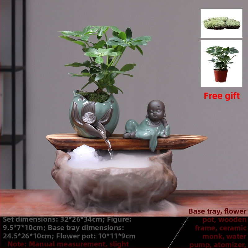 Kézzel készített kerámia Feng Shui kerék dísz – áramló víz, vagyonhoz vonzó, glazúrozott, új kínai stílus, Lotus márka