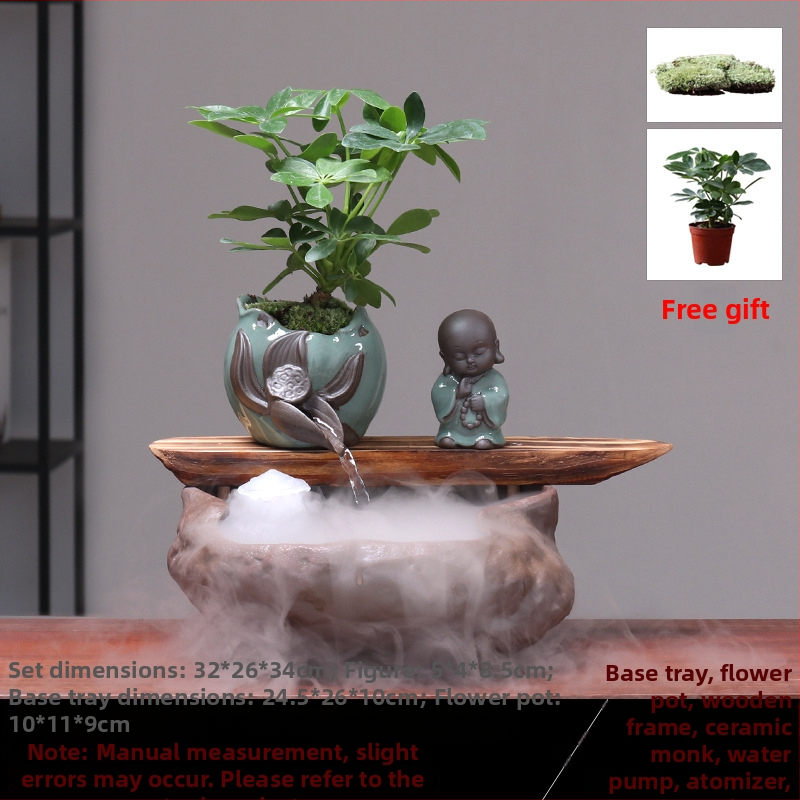 Kézzel készített kerámia Feng Shui kerék dísz – áramló víz, vagyonhoz vonzó, glazúrozott, új kínai stílus, Lotus márka