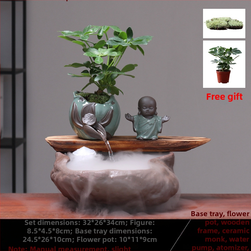 Kézzel készített kerámia Feng Shui kerék dísz – áramló víz, vagyonhoz vonzó, glazúrozott, új kínai stílus, Lotus márka