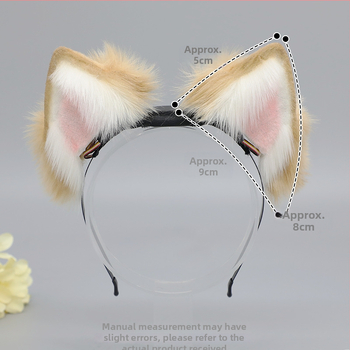 Лента за глава с котешки уши – плюшена материя, ръчна изработка, карикатурен стил, унисекс