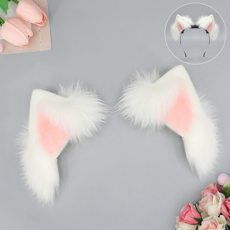 Лента за глава с котешки уши – плюшена материя, ръчна изработка, карикатурен стил, унисекс