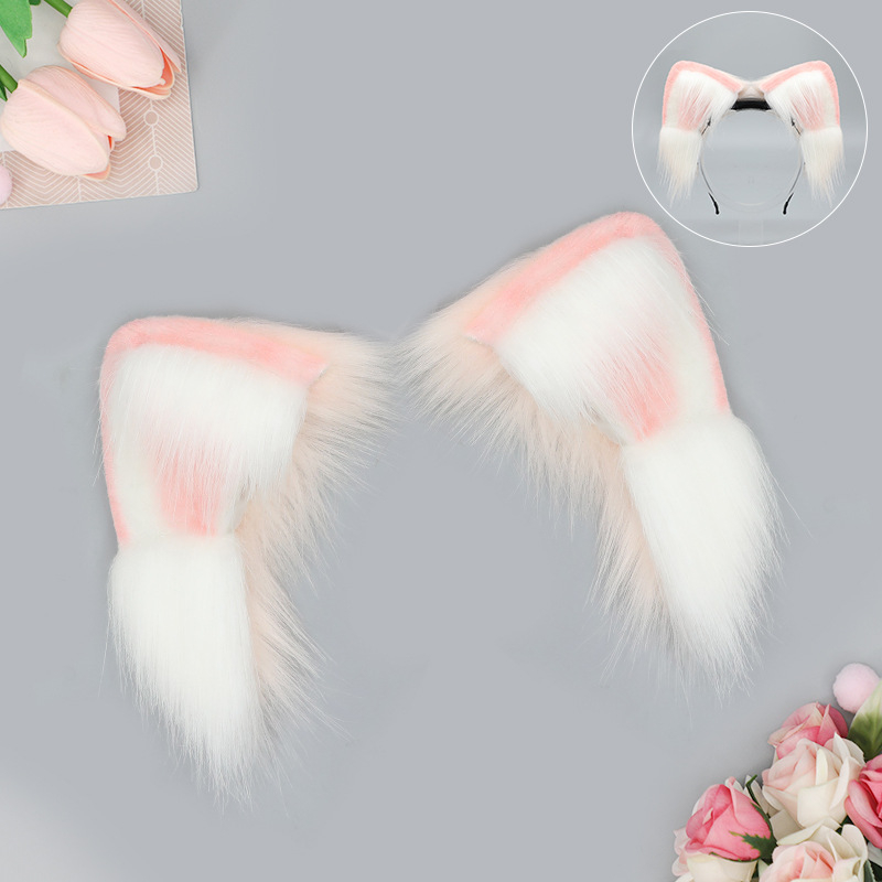 Лента за глава с котешки уши – плюшена материя, ръчна изработка, карикатурен стил, унисекс