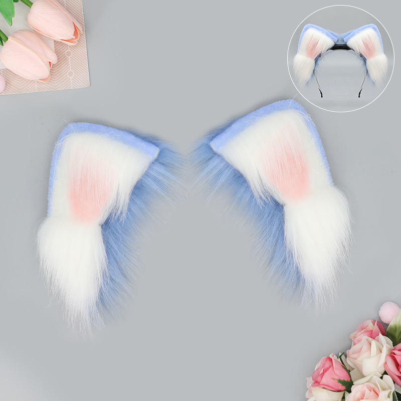 Лента за глава с котешки уши – плюшена материя, ръчна изработка, карикатурен стил, унисекс