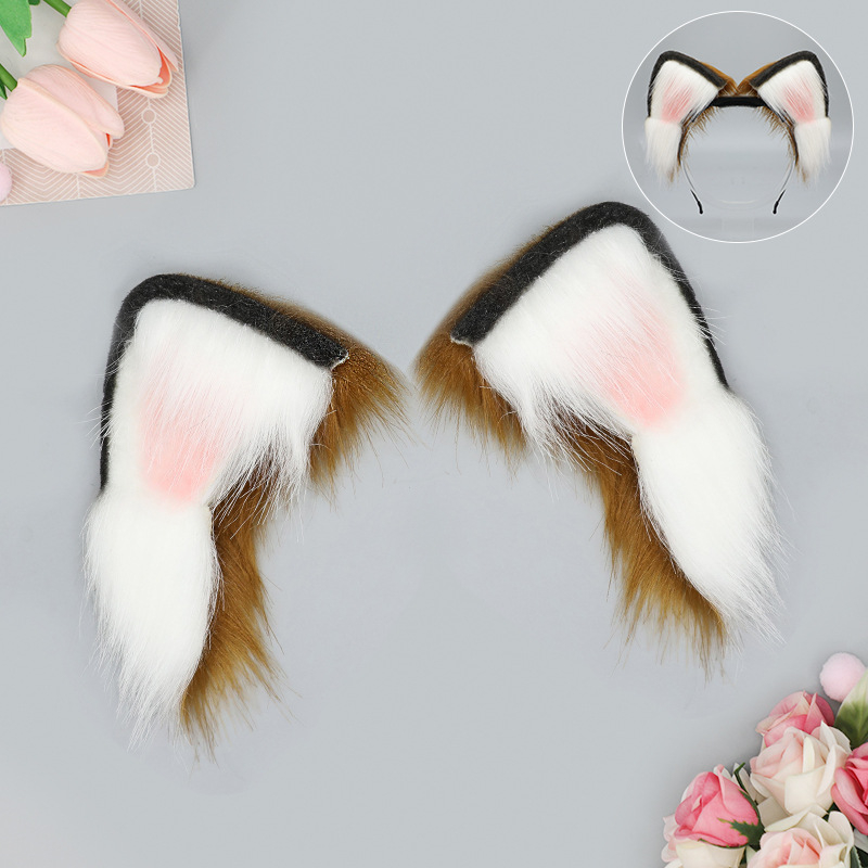 Лента за глава с котешки уши – плюшена материя, ръчна изработка, карикатурен стил, унисекс