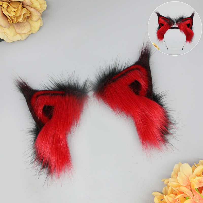 Лента за глава с котешки уши – плюшена материя, ръчна изработка, карикатурен стил, унисекс