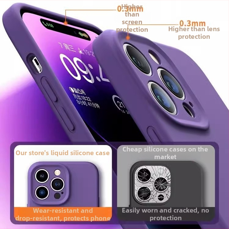 Carcasă iPhone din silicon lichid, acoperire completă, finisaj mat, protecție la căderi, anti-amprente; Compatibil cu iPhone 12/12 Pro/12 Pro Max/13/13 Pro/13 Pro Max/14/14 Pro/14 Pro Max