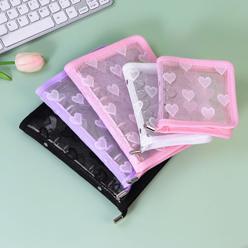 Λευκώματα με φύλλα χαλαρά, διαφανές PVC εξώφυλλο σε σχήμα καρδιάς, σύνδεση με 3 οπές