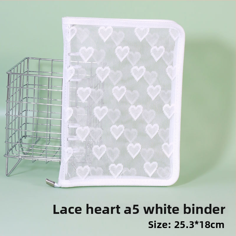 Λευκώματα με φύλλα χαλαρά, διαφανές PVC εξώφυλλο σε σχήμα καρδιάς, σύνδεση με 3 οπές