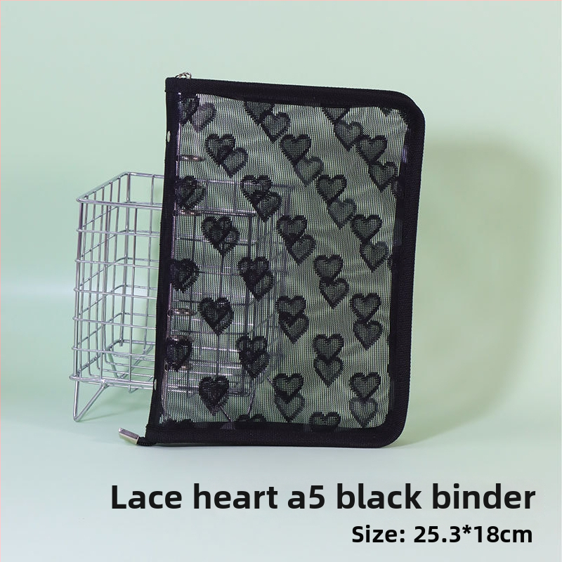 Λευκώματα με φύλλα χαλαρά, διαφανές PVC εξώφυλλο σε σχήμα καρδιάς, σύνδεση με 3 οπές