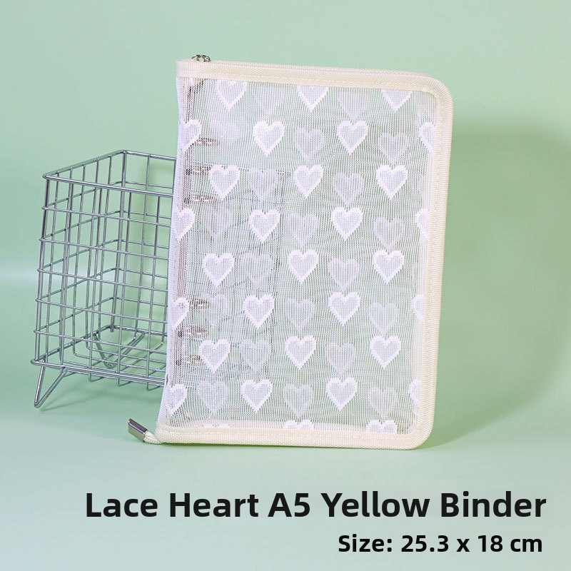 Λευκώματα με φύλλα χαλαρά, διαφανές PVC εξώφυλλο σε σχήμα καρδιάς, σύνδεση με 3 οπές