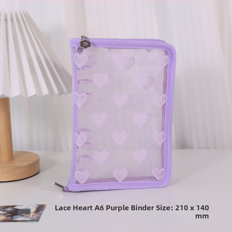 Λευκώματα με φύλλα χαλαρά, διαφανές PVC εξώφυλλο σε σχήμα καρδιάς, σύνδεση με 3 οπές