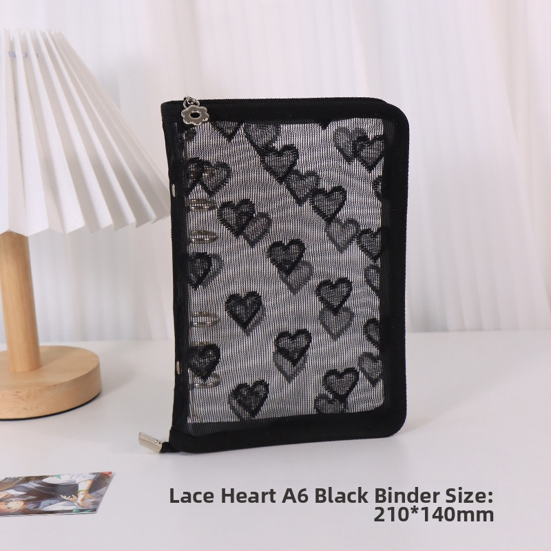 Λευκώματα με φύλλα χαλαρά, διαφανές PVC εξώφυλλο σε σχήμα καρδιάς, σύνδεση με 3 οπές