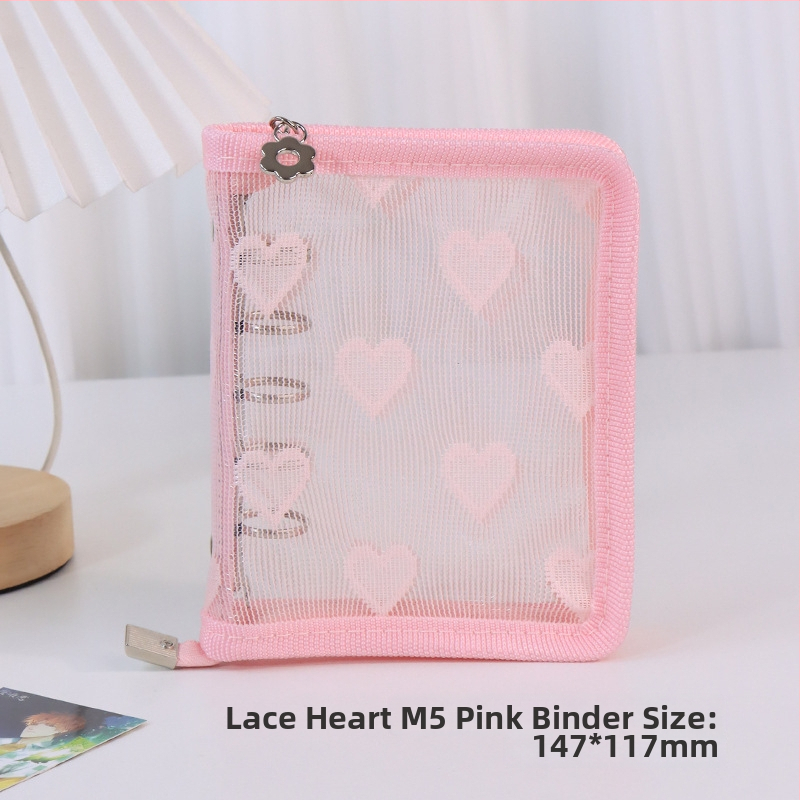 Λευκώματα με φύλλα χαλαρά, διαφανές PVC εξώφυλλο σε σχήμα καρδιάς, σύνδεση με 3 οπές